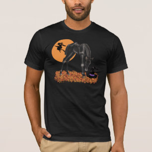 Halloween Colt Witch's Hat Fall Leaves T-Shirt