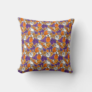 Halloween Comic Pattern Throw Pillow