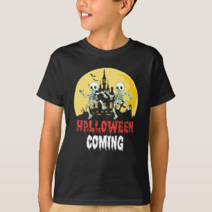 Halloween coming twins skeleton dancing shirt
