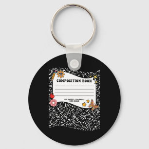 Halloween Composition Book Notebook Funny Teacher Keychain