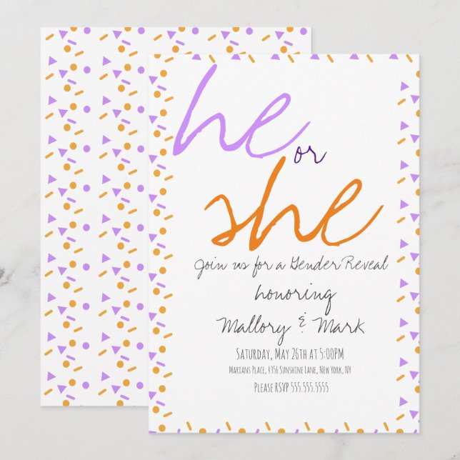 Halloween Confetti Genre Reveillez Invitation (Devant / Derrière)