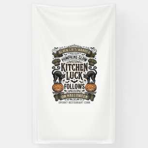 Halloween Cook Shirt Vintage Black Cat Pumpkin Kit Banner