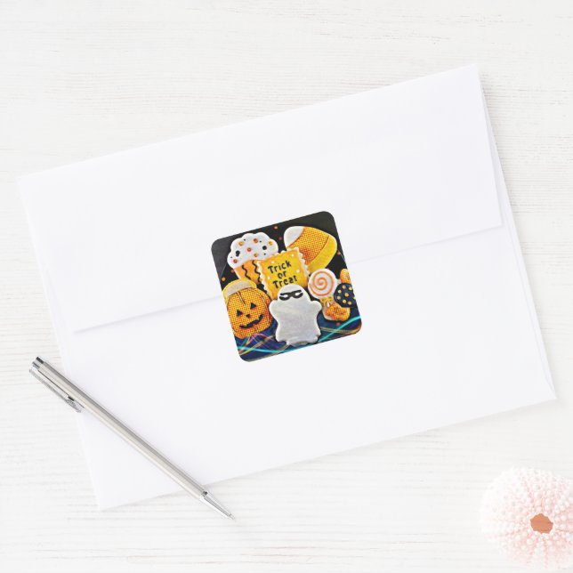 Halloween Cookies! Square Sticker (Envelope)