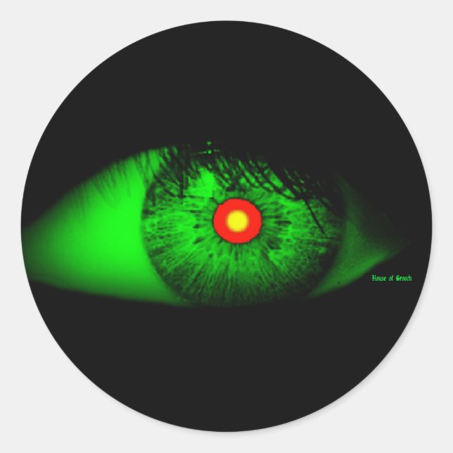 Halloween Cool and Creepy Eye of Witch Classic Round Sticker (Front)