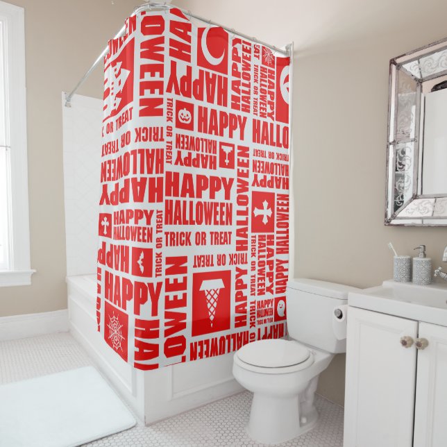  Halloween Cool Spooky Whimsical Typography Red  (In Situ)