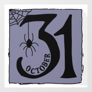 Halloween Cool Spooky Whimsical TypographyPurple   Window Cling