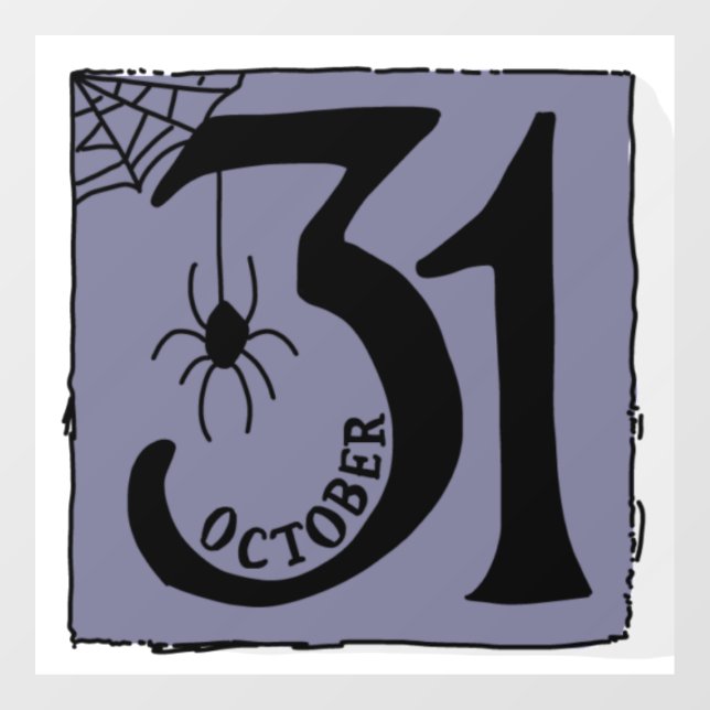Halloween Cool Spooky Whimsical TypographyPurple   Window Cling (Sheet)