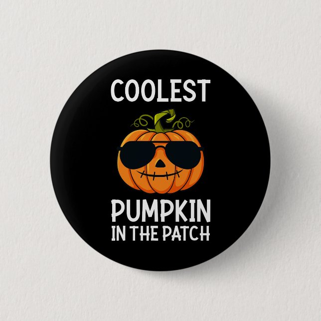 Halloween Coolest Pumpkin In The Patch Boys Girls  2 Inch Round Button (Front)