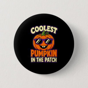 Halloween coolest pumpkin in the patch kids boys 2 inch round button