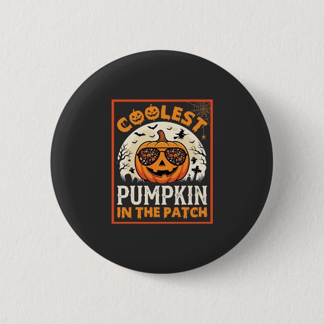 Halloween Coolest Pumpkin in the Patch Sunglasses  2 Inch Round Button (Front)