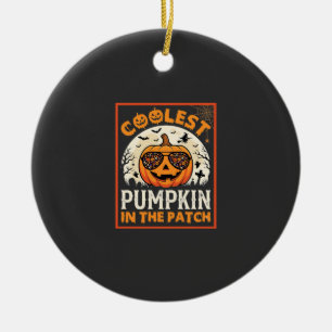 Halloween Coolest Pumpkin in the Patch Sunglasses Ceramic Ornament