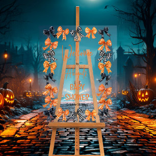 Halloween Coquette Black   Baby shower Orange Bows