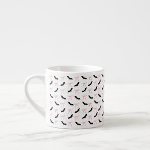 halloween Coquette pink bow and bats Espresso Cup