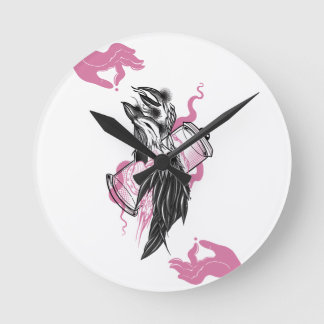 Halloween Corbeau rond Acrylique Horloge murale w