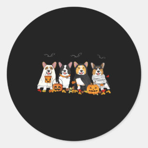 Halloween Corgi Ghost Soky Corgi Lovers Dog Mama P Classic Round Sticker