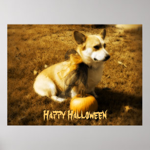 Halloween Corgi Poster