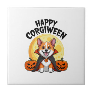 Halloween Corgiween, Spooky Corgi Dog Tile