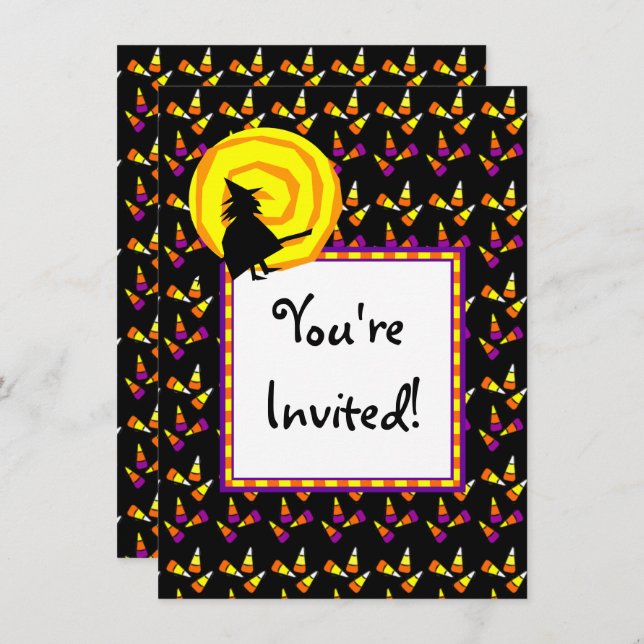 Halloween Corn Corn Custom Party Invitations (Devant / Derrière)