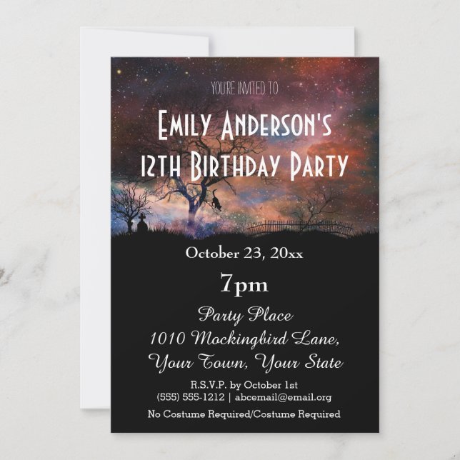 Halloween Cosmic Birthday Invitation (Front)