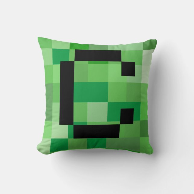 Halloween Cosplay Initial Letter C RPG Gamer Pixel Throw Pillow (Front)
