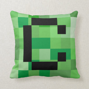Halloween Cosplay Initial Letter C RPG Gamer Pixel Throw Pillow