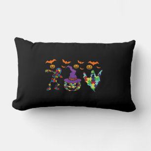 Halloween costume Autism Awareness Pumpkin Witch P Lumbar Pillow