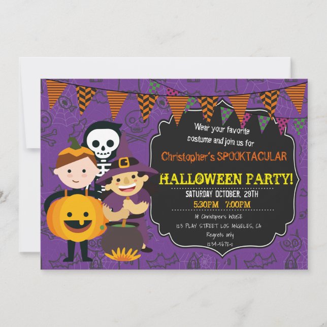 HALLOWEEN COSTUME BIRTHDAY PARTY INVITATION (Front)