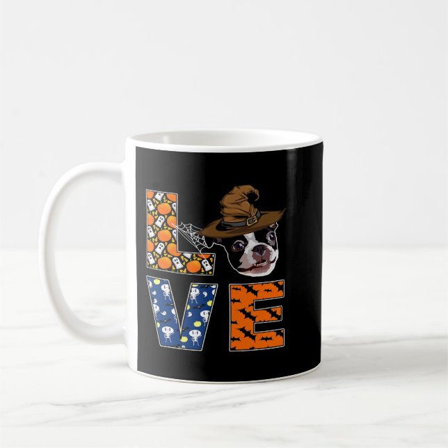 Halloween Costume Boston Terrier Coffee Mug (Left)