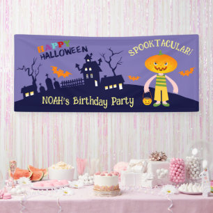 Halloween Costume Boy Birthday Party  Banner