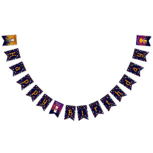 Halloween Costume Boy Birthday Party Bunting Flags