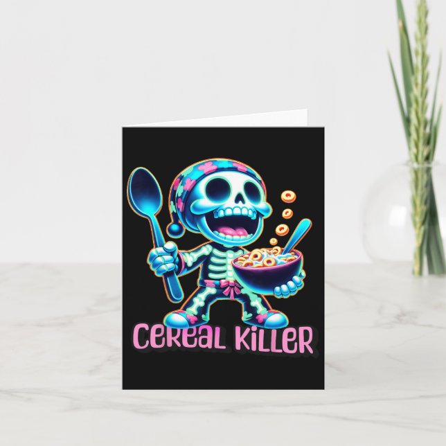 Halloween Costume Cereal Killer Funny Breakfast Ce Card (Front)