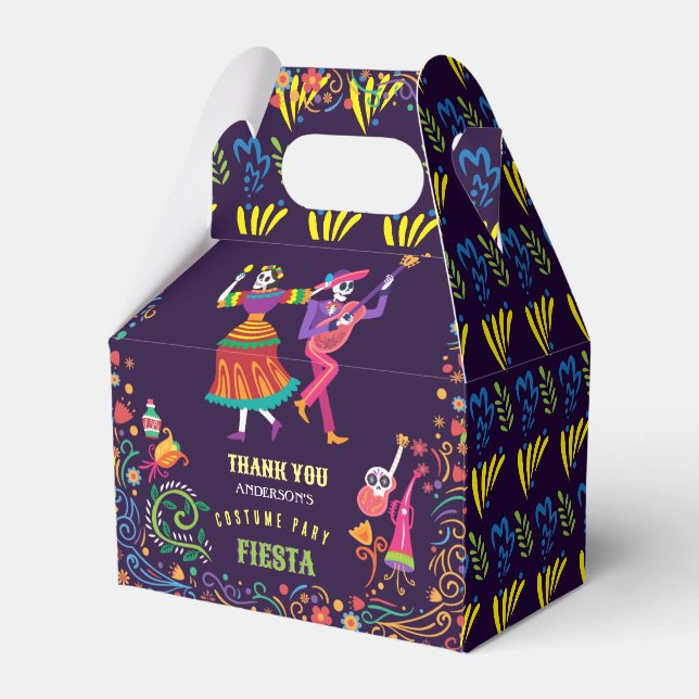 Halloween Costume Colourful Party De los Muertos Favor Box (Front Side)