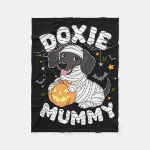 Halloween Costume Dachshund Dog Lover Doxie Mummy Fleece Blanket