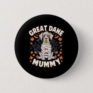 Halloween Costume Dog Lover Great Dane Mummy 2 Inch Round Button
