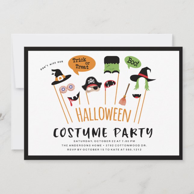 HALLOWEEN COSTUME FÊTE INVITATION (Devant)