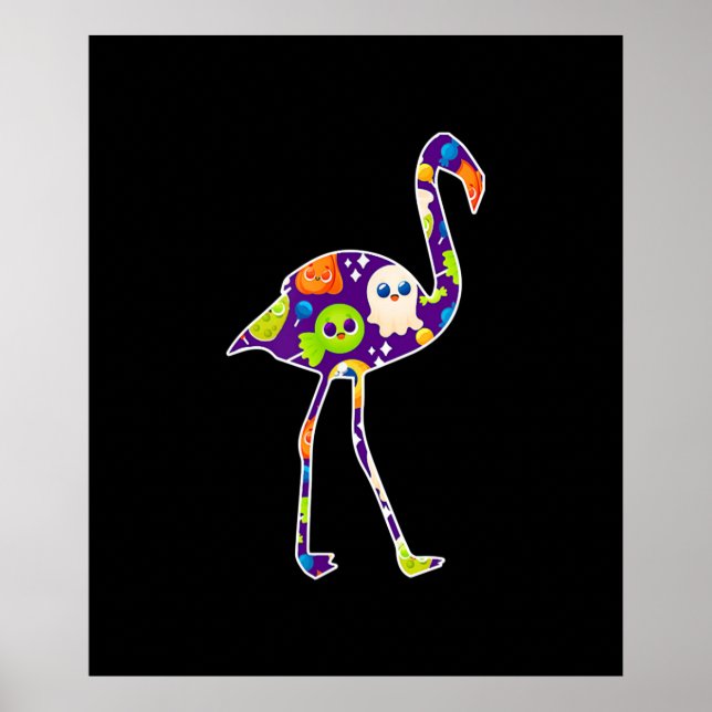 Halloween Costume Flamingo Ghost Candy Gift Poster (Front)