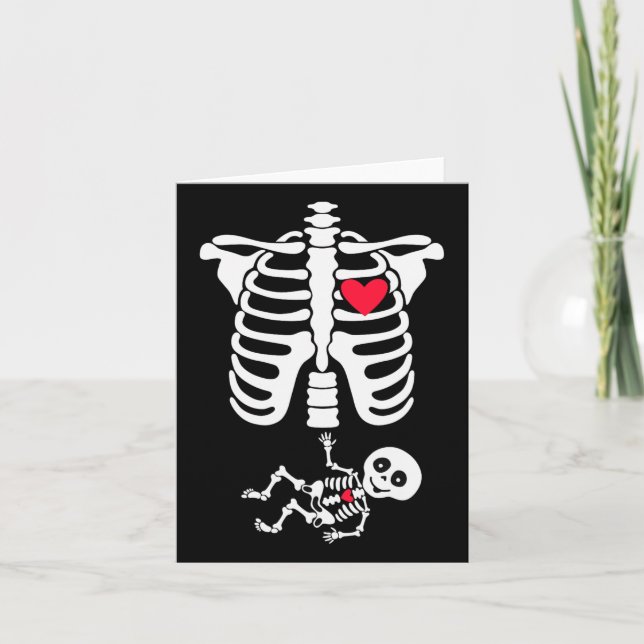 Halloween Costume For Pregnant Mom To Be Skeleton  Card (Front)