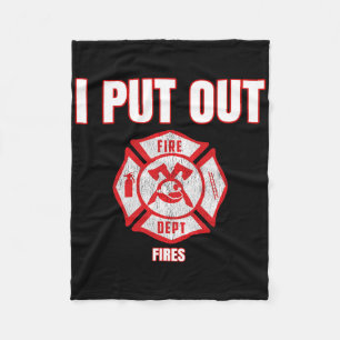 Halloween Costume Fun Firefighter I Put Out Fires Fleece Blanket