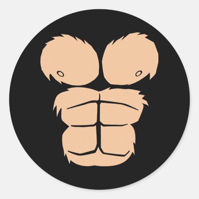 Halloween Costume Fun Monkey Gorilla Chest Suit Ha Classic Round Sticker (Front)