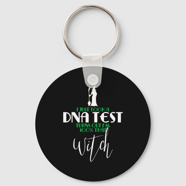Halloween costume - funny 100% that witch  keychain (Front)
