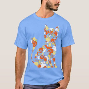 Halloween costume funny cat pumpkin Scary moon wom T-Shirt