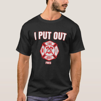 Halloween Costume Funny Firefighter I Put Out Fire T-Shirt