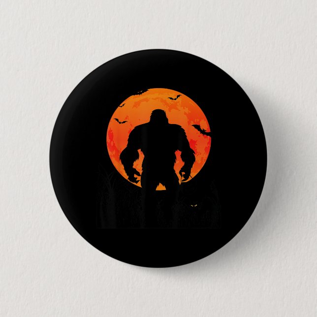 Halloween Costume Funny Sasquatch Bigfoot 2 Inch Round Button (Front)