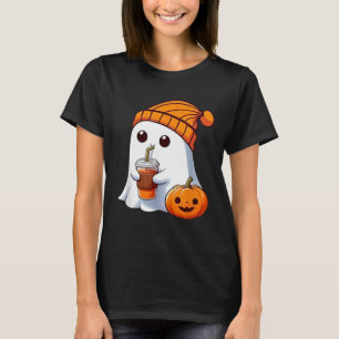 Halloween Costume Ghost drinking pumpkin Men Women T-Shirt