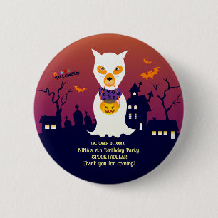 Halloween Costume Girl Birthday Party  2 Inch Round Button