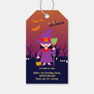 Halloween Costume Girl Birthday Party  Gift Tags