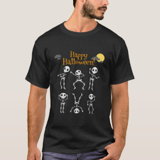 Halloween Costume Happy Scary Skeleton Dancing T-Shirt