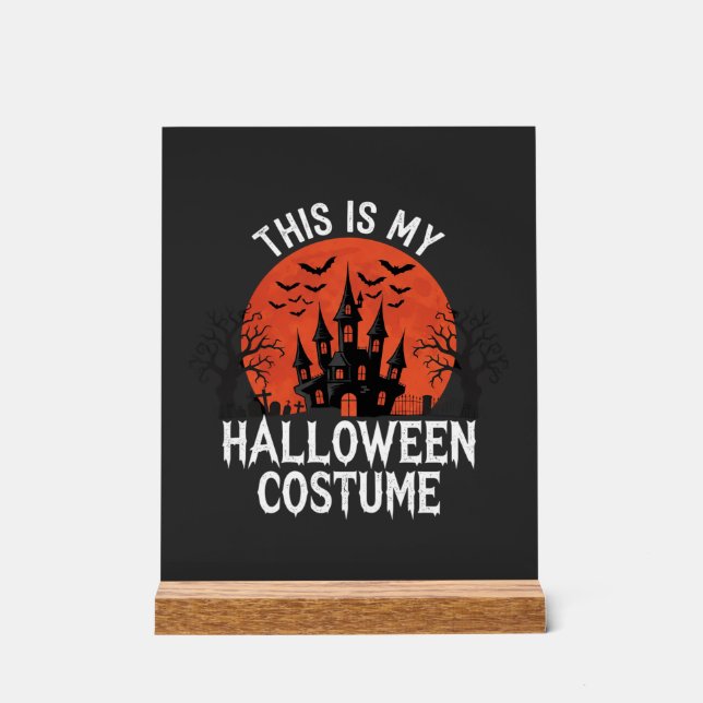Halloween Costume Haunted Castle Vector Design Acrylic Sign (Front)