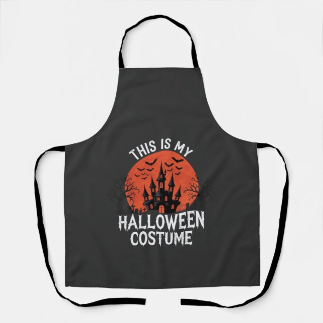 Halloween Costume Haunted Castle Vector Design Apron (Front)