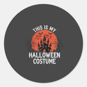 Halloween Costume Haunted Castle Vector Design Classic Round Sticker